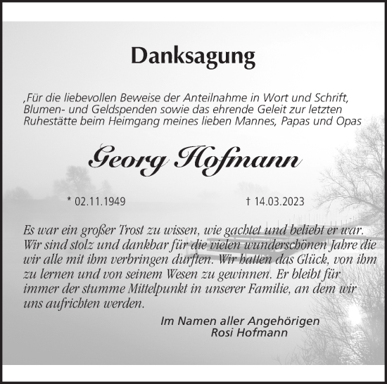 Anzeige von Georg Hofmann von MGO