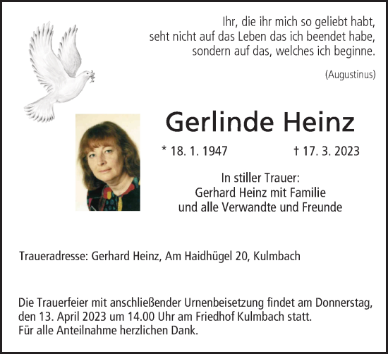Anzeige von Gerlinde Heinz von MGO