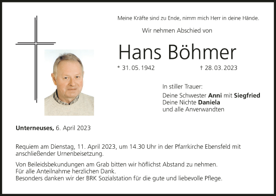 Anzeige von Hans Böhmer von MGO