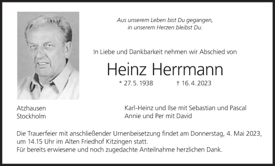 Anzeige von Heinz Herrmann von MGO