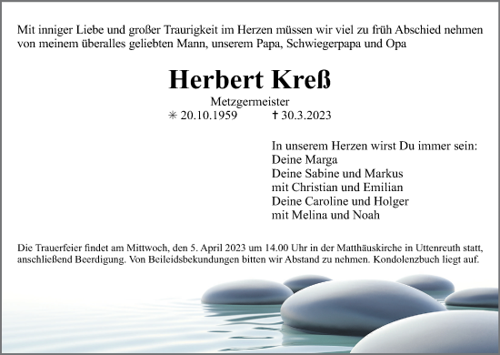 Anzeige von Herbert Kreß von MGO