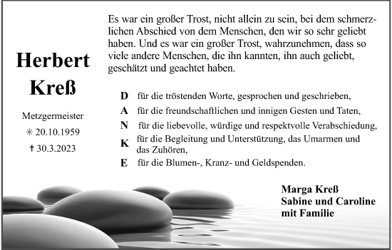 Anzeige von Herbert Kreß von MGO