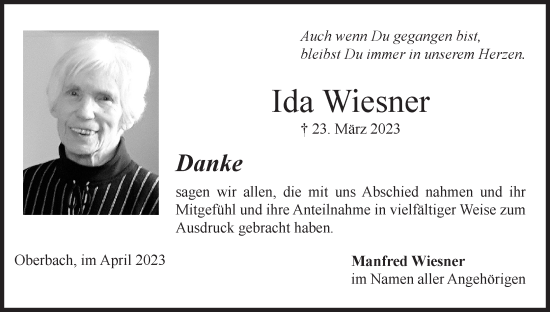 Anzeige von Ida Wiesner von MGO