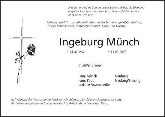 Anzeige von Ingeburg Münch von MGO