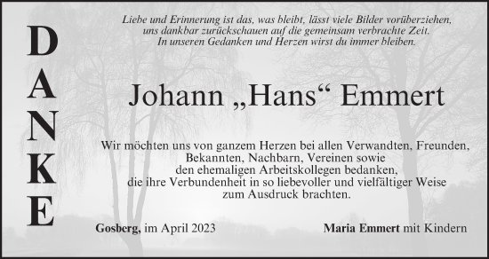 Anzeige von Johann  Emmert von MGO