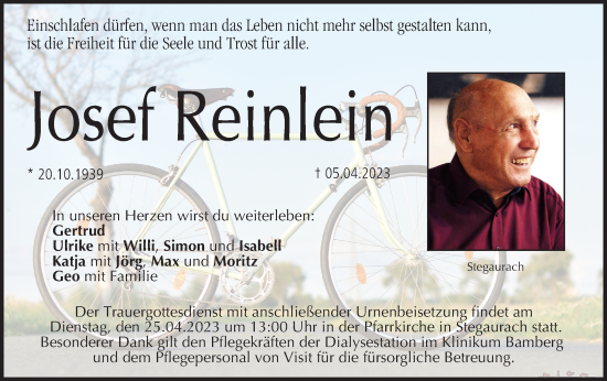 Anzeige von Josef Beinlein von MGO