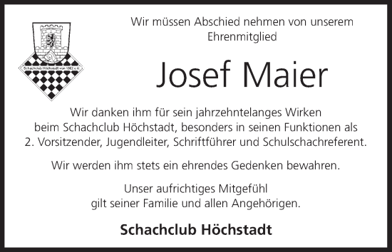 Anzeige von Josef Maier von MGO