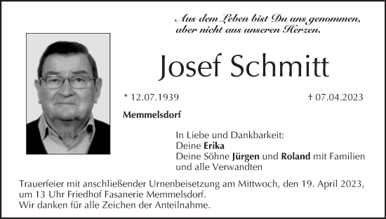 Anzeige von Josef Schmitt von MGO