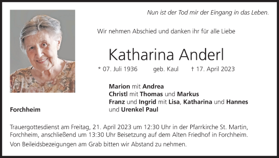 Anzeige von Katharina Anderl von MGO