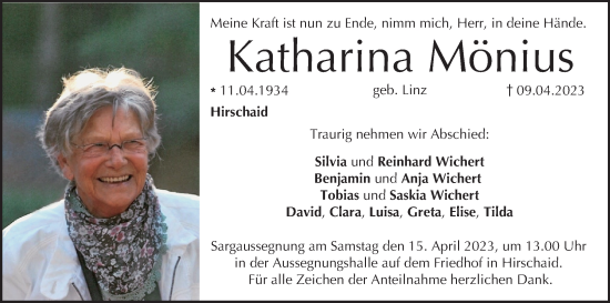 Anzeige von Katharina Mönius von MGO