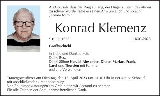 Anzeige von Konrad Klemenz von MGO