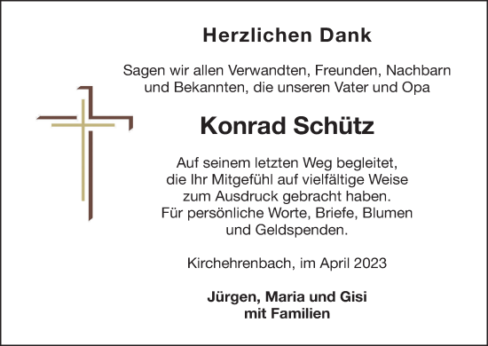 Anzeige von Konrad Schütz von MGO