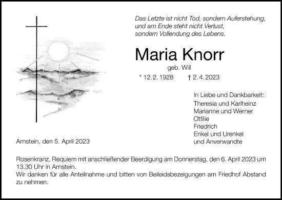 Anzeige von Maria Knorr von MGO