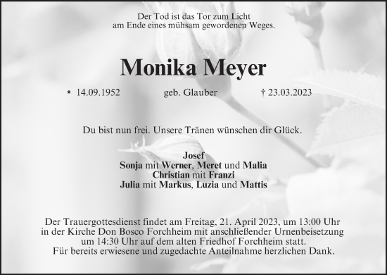 Anzeige von Monika Meyer von MGO