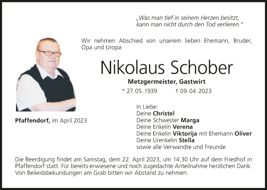 Anzeige von Nikolaus Schober von MGO