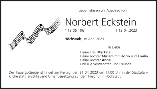 Anzeige von Norbert Eckstein von MGO