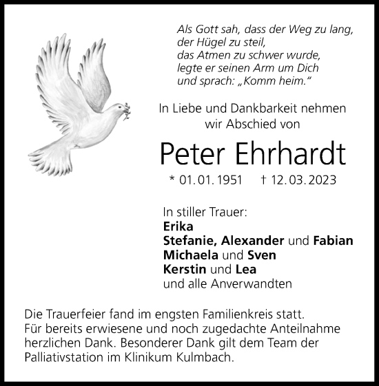 Anzeige von Peter Ehrhardt von MGO