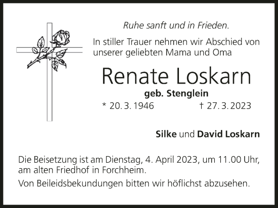Anzeige von Renate Loskarn von MGO