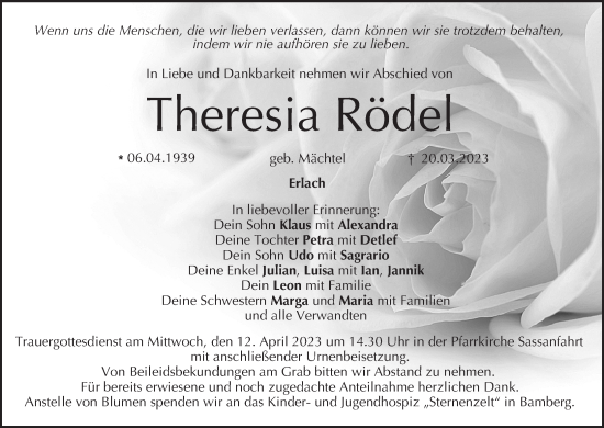Anzeige von Theresia Rödel von MGO