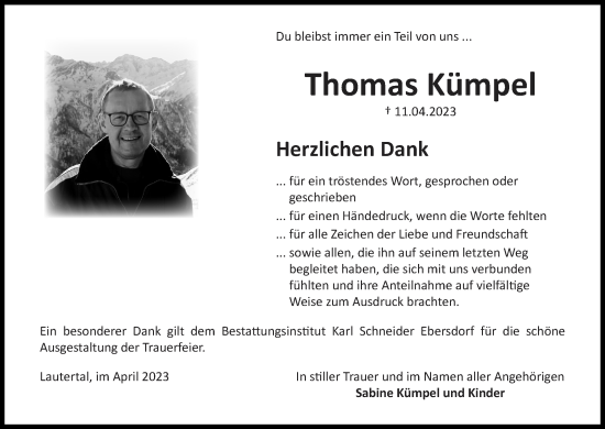 Anzeige von Thomas Kümpel von MGO