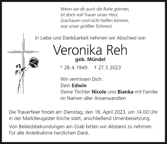 Anzeige von Veronika Reh von MGO