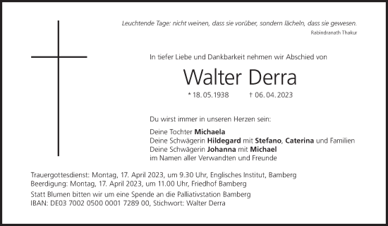 Anzeige von Walter Derra von MGO