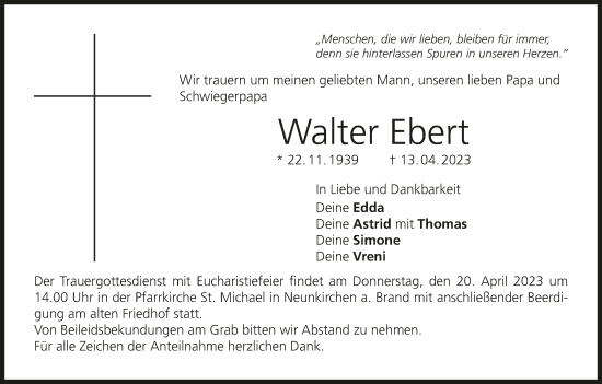 Anzeige von Walter Ebert von MGO