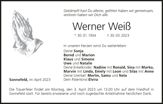 Anzeige von Werner Weiß von MGO