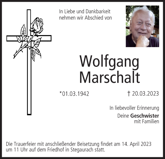 Anzeige von Wolfgang Marschalt von MGO
