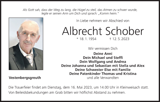 Anzeige von Albrecht Schober von MGO