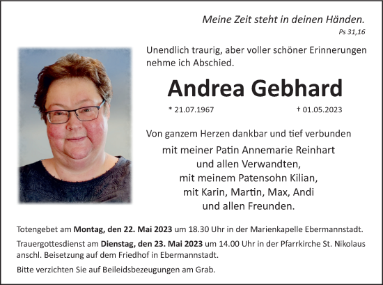Anzeige von Andrea Gebhard von MGO