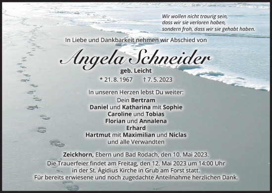 Anzeige von Angela Schneider von MGO