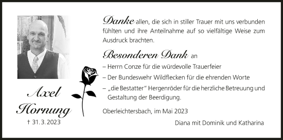 Anzeige von Axel Hornung von MGO