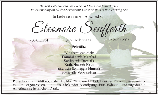 Anzeige von Eleonore Seufferth von MGO