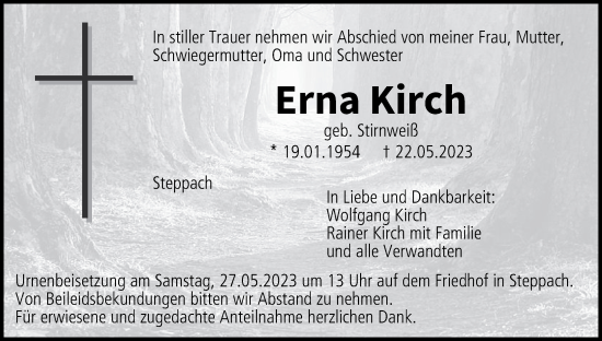 Anzeige von Erna Kirch von MGO