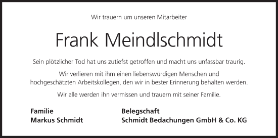 Anzeige von Frank Meindlschmidt von MGO