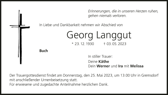 Anzeige von Georg Langgut von MGO