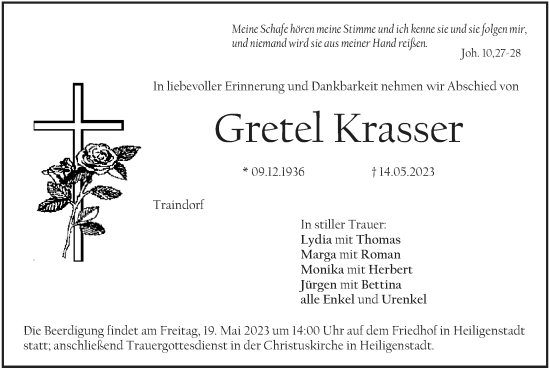 Anzeige von Gretel Krasser von MGO