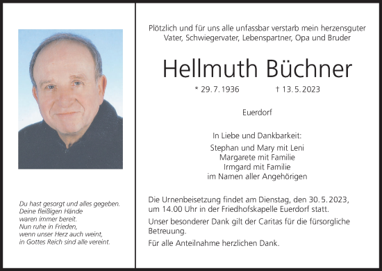 Anzeige von Hellmuth Büchner von MGO