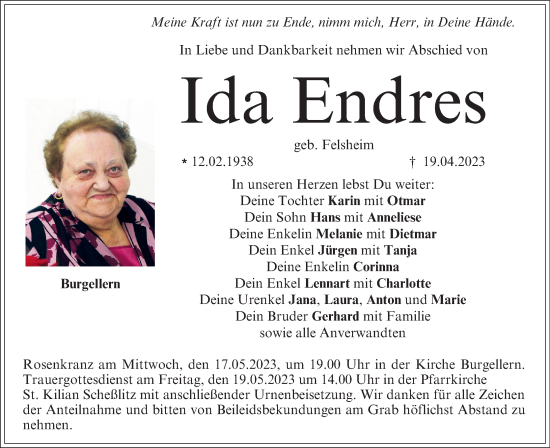 Anzeige von Ida Endres von MGO