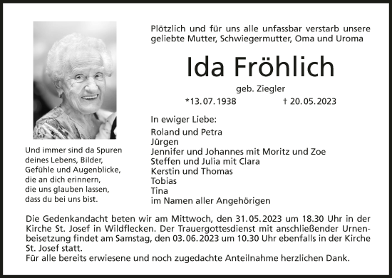 Anzeige von Ida Fröhlich von MGO