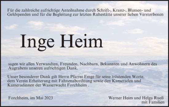 Anzeige von Inge Heim von MGO