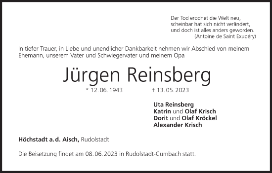 Anzeige von Jürgen Reinsberg von MGO