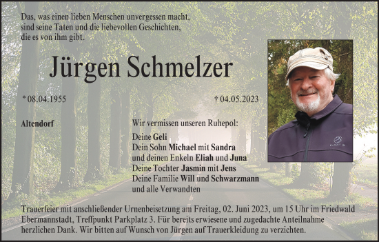 Anzeige von Jürgen Schmelzer von MGO