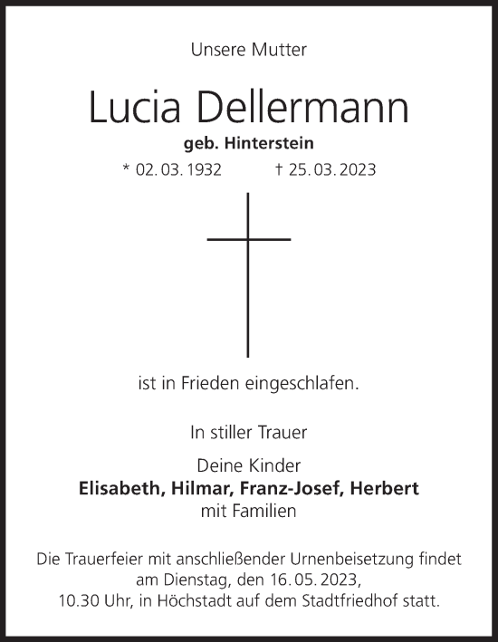 Anzeige von Lucia Dellermann von MGO