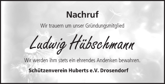 Anzeige von Ludwig Hübschmann von MGO