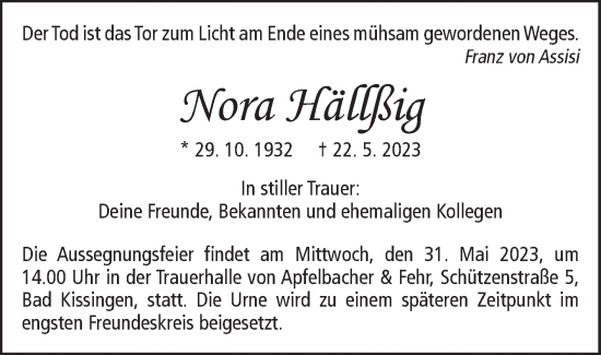 Anzeige von Nora Hällßig von MGO