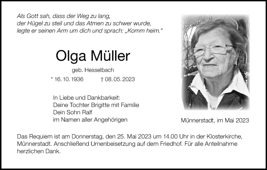 Anzeige von Olga Müller von MGO