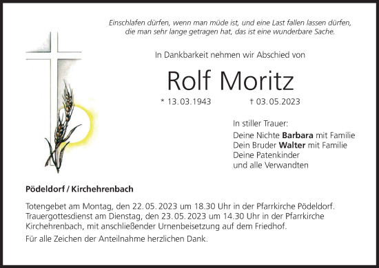 Anzeige von Rolf Moritz von MGO