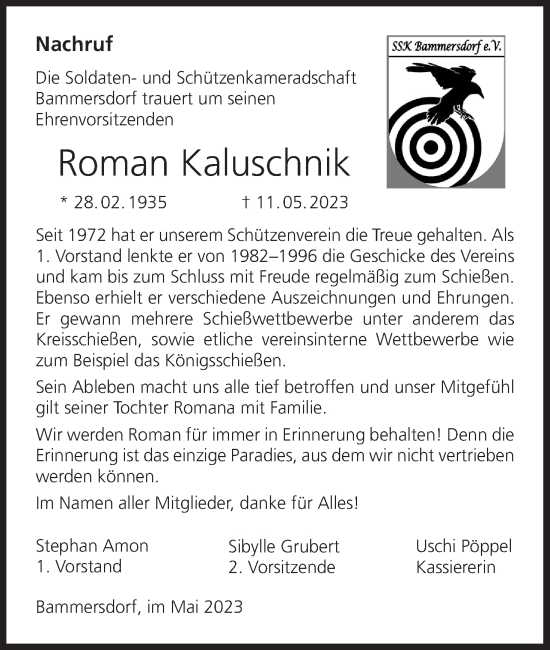 Anzeige von Roman Kaluschnik von MGO